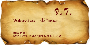 Vukovics Tímea névjegykártya